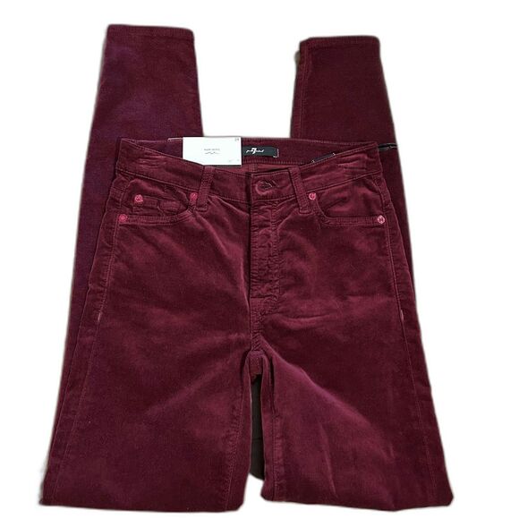 7 for All Mankind Ankle Skinny Velvet Jeans - Picture 1 of 5